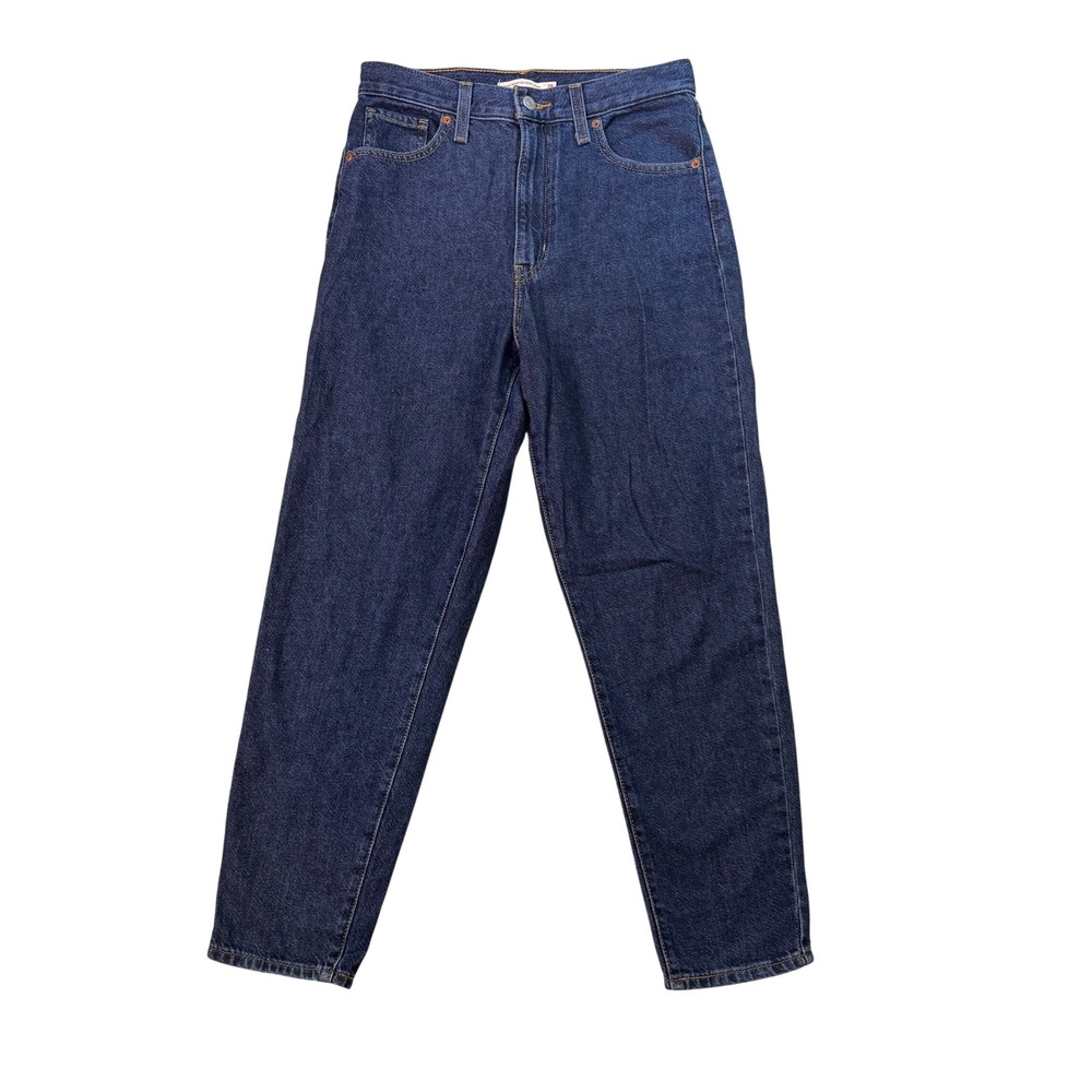 Levi's High Waisted Mom Jeans Dark Indigo Tapered Leg‎ Womens 28 Denim Pants